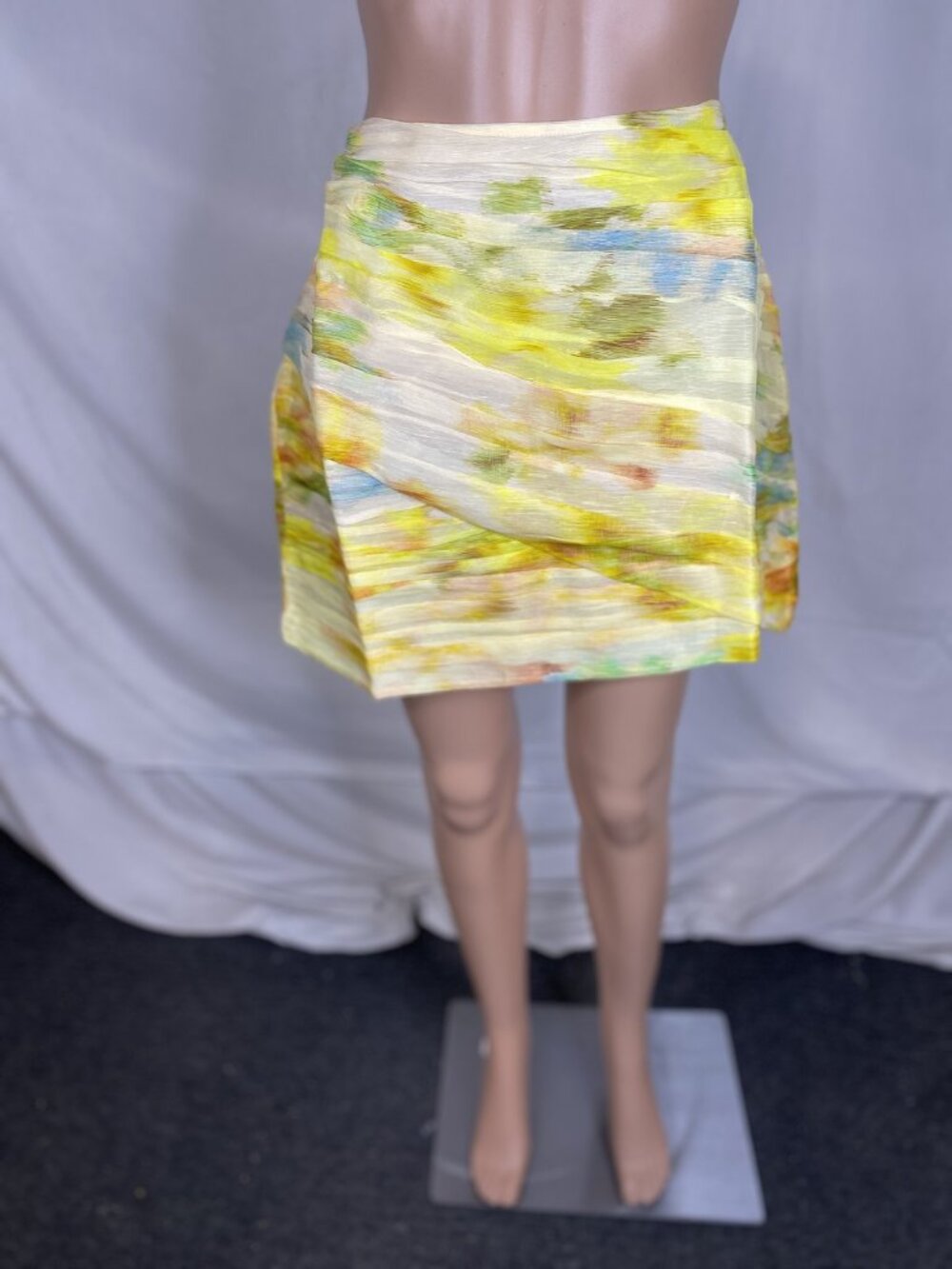 Antipodean Womens Illuminate Gathered Mini Skirt Size 8 Zest Yellow, Multicolor